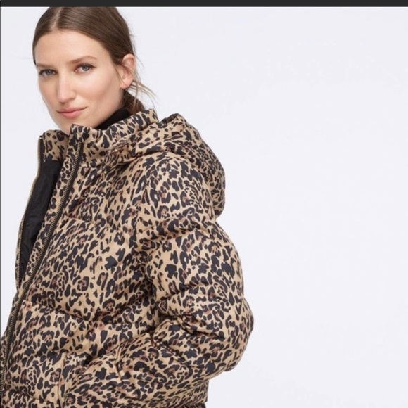 J Crew leopard puffer jacket - small - Picture 3 of 4